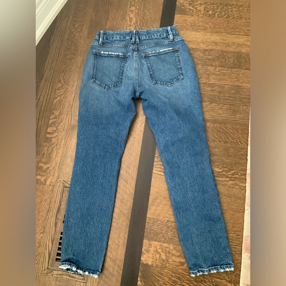 GOOD AMERICAN Good Classic Jeans High Rise Waisted Skinny Frayed Hem Size 28 - Picture 11 of 16